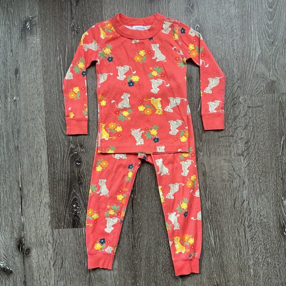 Hanna Andersson Orange Lion King Long John PJ Pajama Set Size 90 (3T) - Picture 1 of 8